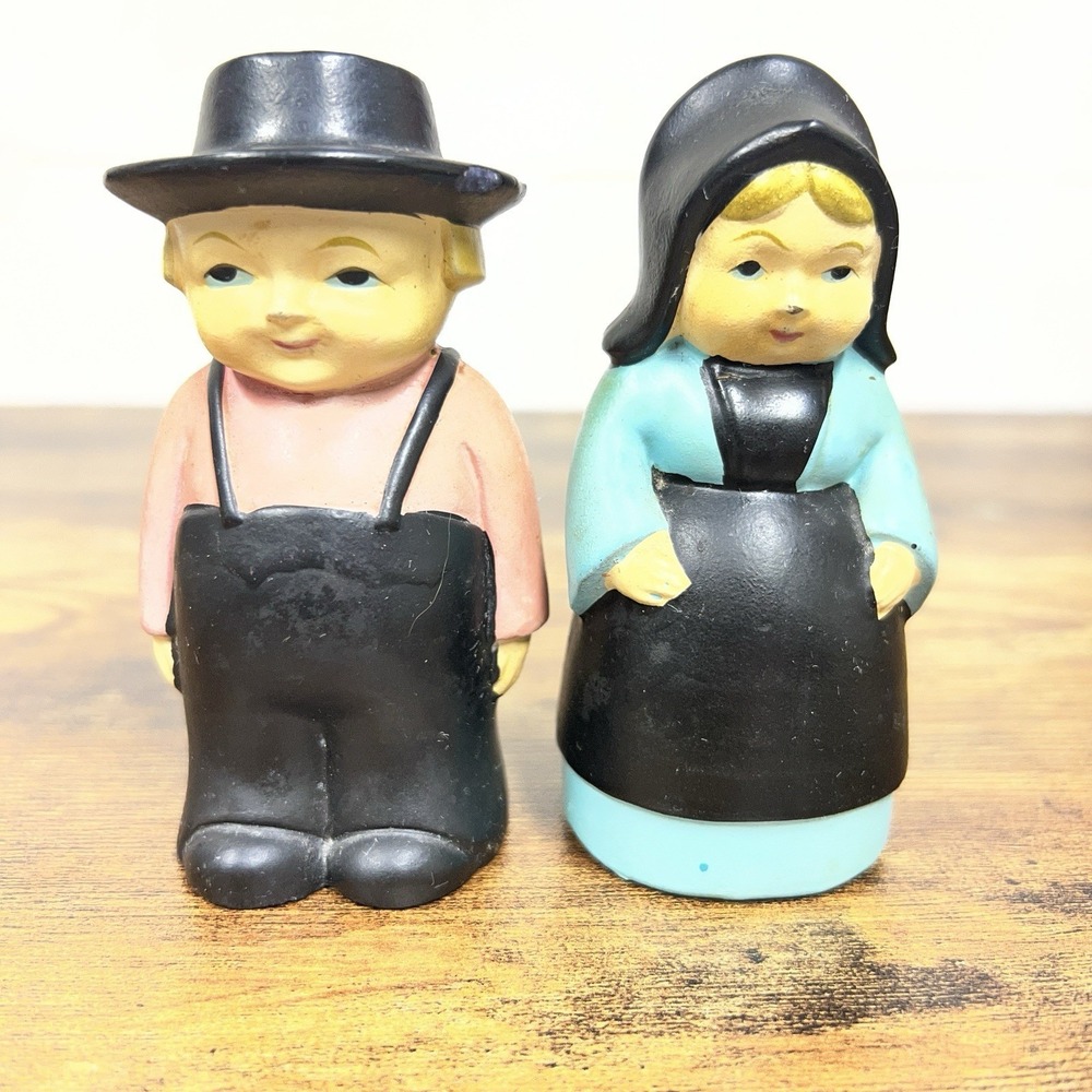 Vintage Brinn's Pittsburgh Amish Couple Figurines Made in‎ Japan Mid Century